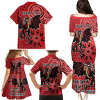 Personalised Dragons NAIDOC Week 2024 Family Matching Puletasi and Hawaiian Shirt Aboriginal Fire Burning Sparks