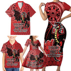 Personalised Dragons NAIDOC Week 2024 Family Matching Short Sleeve Bodycon Dress and Hawaiian Shirt Aboriginal Fire Burning Sparks