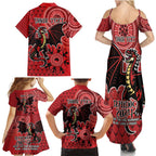 Personalised Dragons NAIDOC Week 2024 Family Matching Summer Maxi Dress and Hawaiian Shirt Aboriginal Fire Burning Sparks