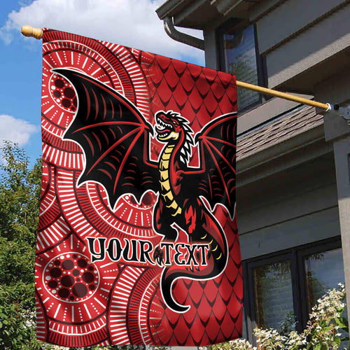 Personalised Dragons NAIDOC Week 2024 Garden Flag Aboriginal Fire Burning Sparks