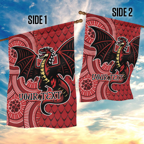 Personalised Dragons NAIDOC Week 2024 Garden Flag Aboriginal Fire Burning Sparks