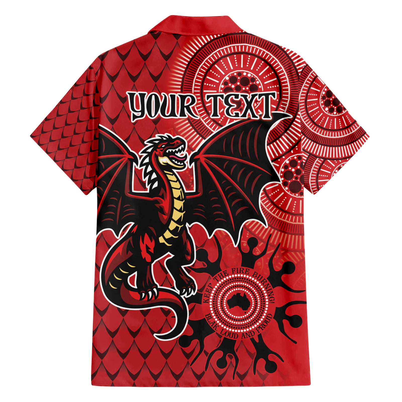 Personalised Dragons NAIDOC Week 2024 Hawaiian Shirt Aboriginal Fire Burning Sparks