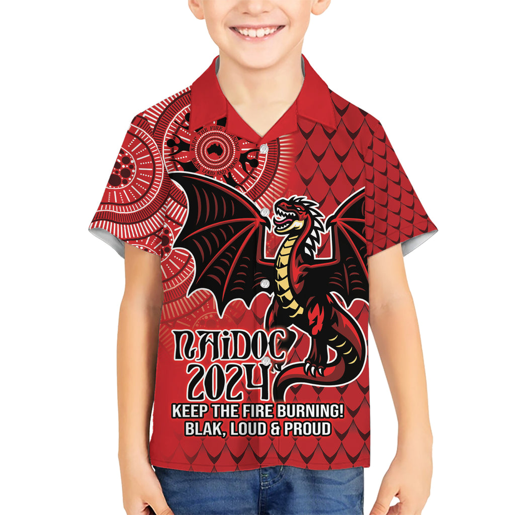 Personalised Dragons NAIDOC Week 2024 Hawaiian Shirt Aboriginal Fire Burning Sparks