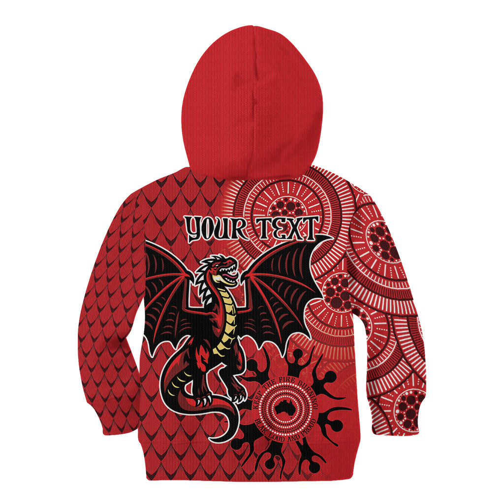 Personalised Dragons NAIDOC Week 2024 Kid Hoodie Aboriginal Fire Burning Sparks