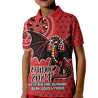 Personalised Dragons NAIDOC Week 2024 Kid Polo Shirt Aboriginal Fire Burning Sparks
