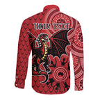 Personalised Dragons NAIDOC Week 2024 Long Sleeve Button Shirt Aboriginal Fire Burning Sparks
