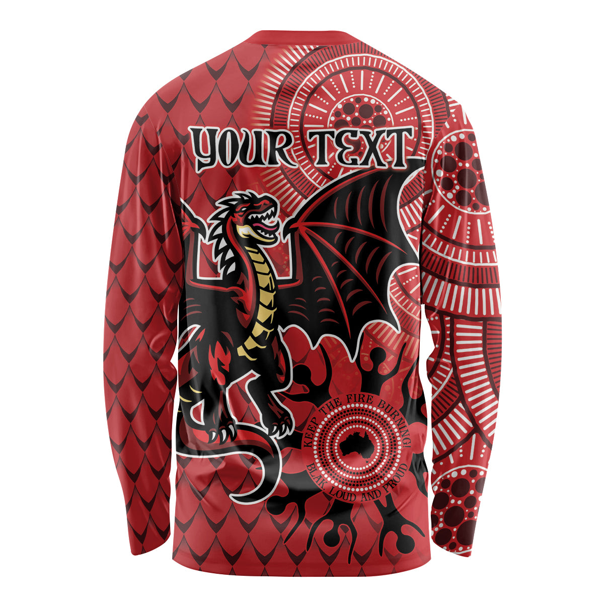 Personalised Dragons NAIDOC Week 2024 Long Sleeve Shirt Aboriginal Fire Burning Sparks