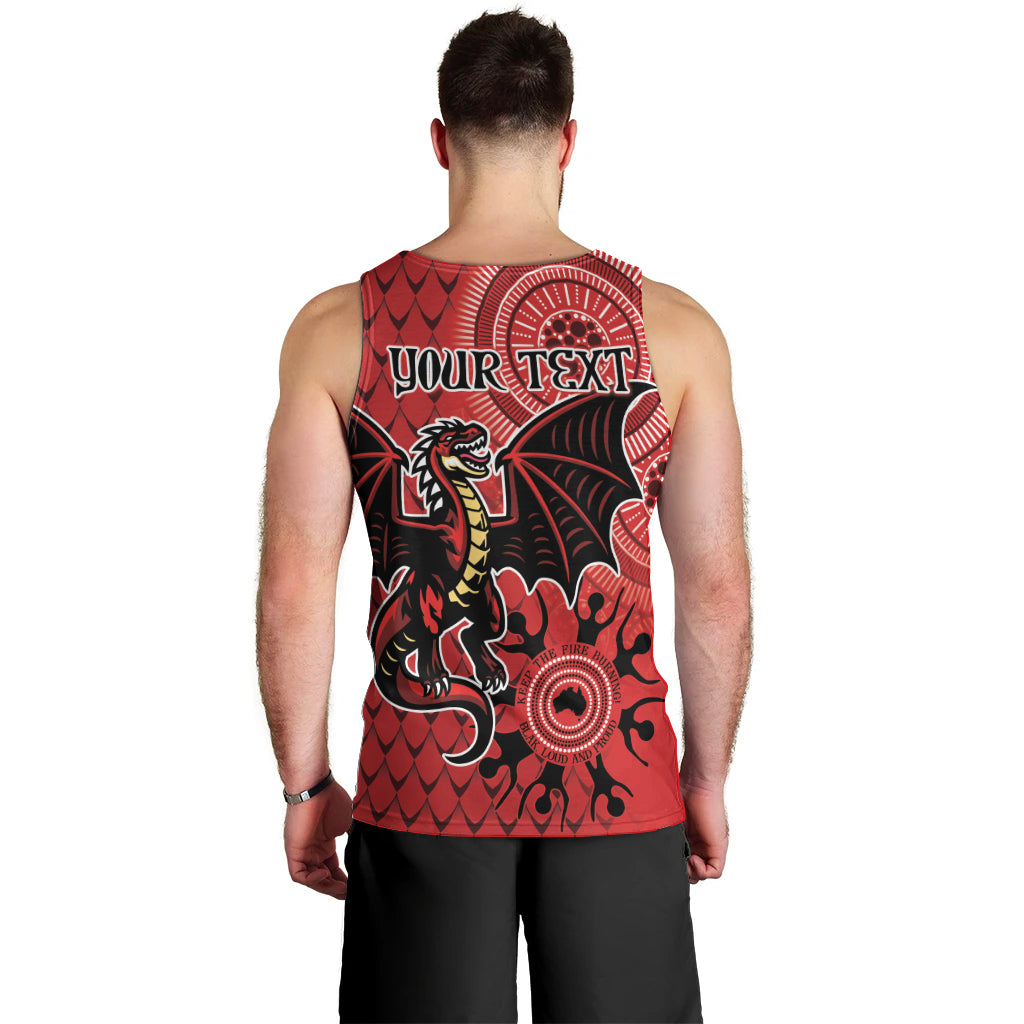 Personalised Dragons NAIDOC Week 2024 Men Tank Top Aboriginal Fire Burning Sparks