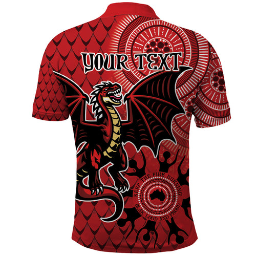 Personalised Dragons NAIDOC Week 2024 Polo Shirt Aboriginal Fire Burning Sparks