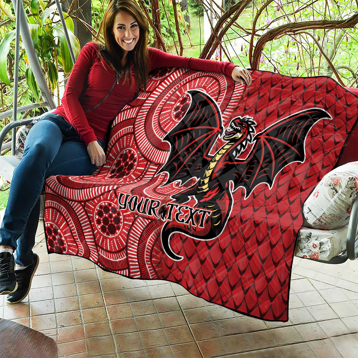Personalised Dragons NAIDOC Week 2024 Quilt Aboriginal Fire Burning Sparks