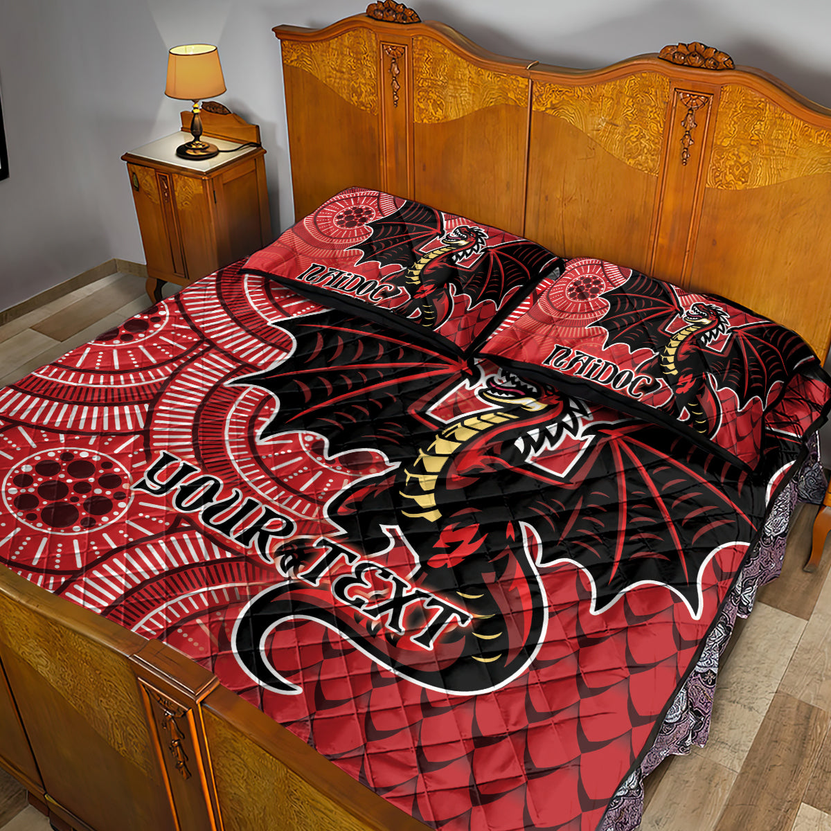 Personalised Dragons NAIDOC Week 2024 Quilt Bed Set Aboriginal Fire Burning Sparks