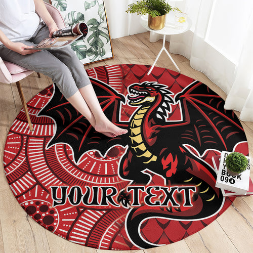 Personalised Dragons NAIDOC Week 2024 Round Carpet Aboriginal Fire Burning Sparks
