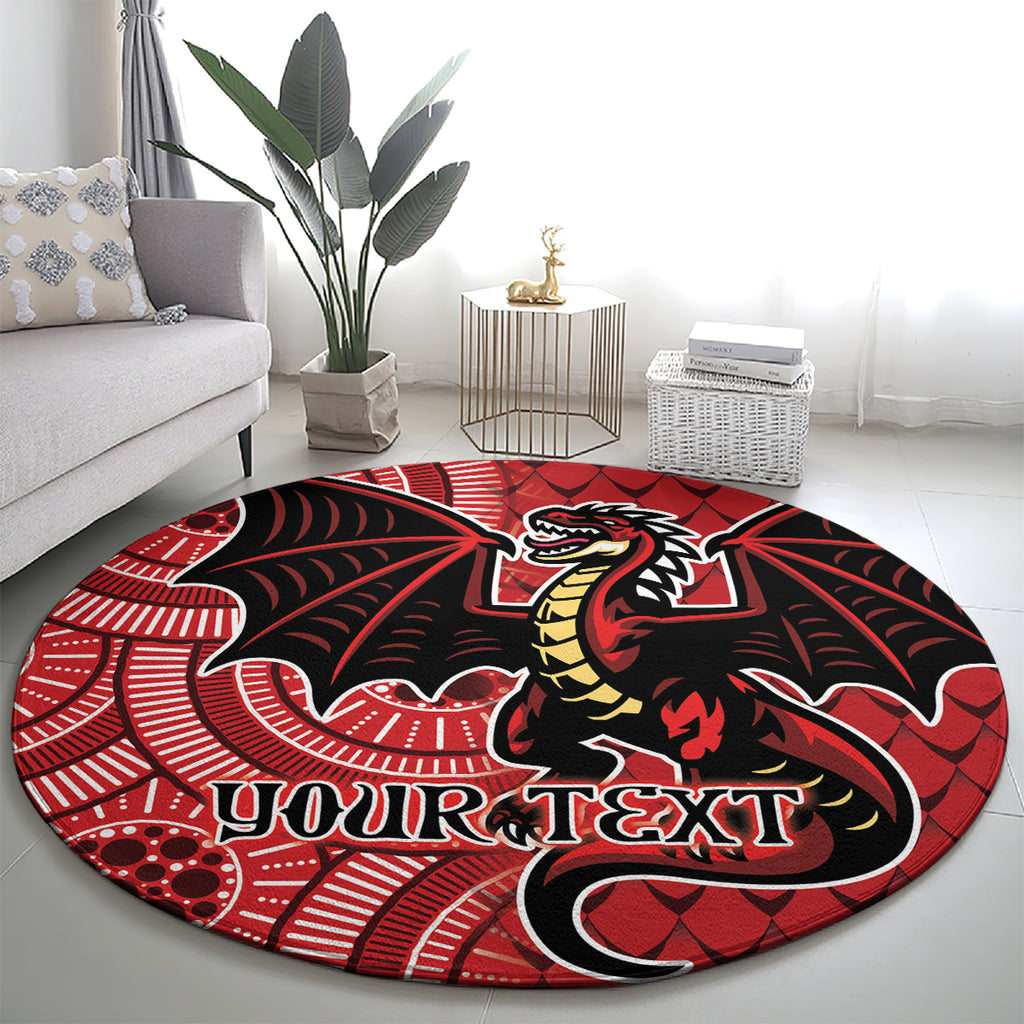 Personalised Dragons NAIDOC Week 2024 Round Carpet Aboriginal Fire Burning Sparks