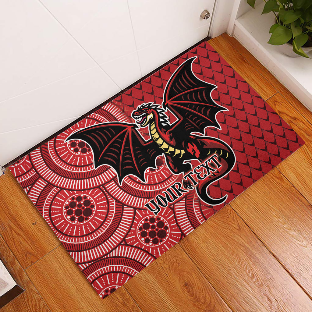 Personalised Dragons NAIDOC Week 2024 Rubber Doormat Aboriginal Fire Burning Sparks