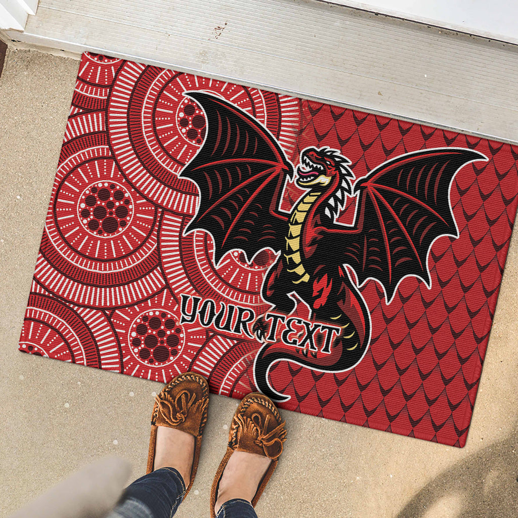 Personalised Dragons NAIDOC Week 2024 Rubber Doormat Aboriginal Fire Burning Sparks