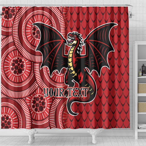 Personalised Dragons NAIDOC Week 2024 Shower Curtain Aboriginal Fire Burning Sparks