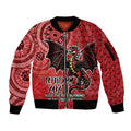 Personalised Dragons NAIDOC Week 2024 Sleeve Zip Bomber Jacket Aboriginal Fire Burning Sparks
