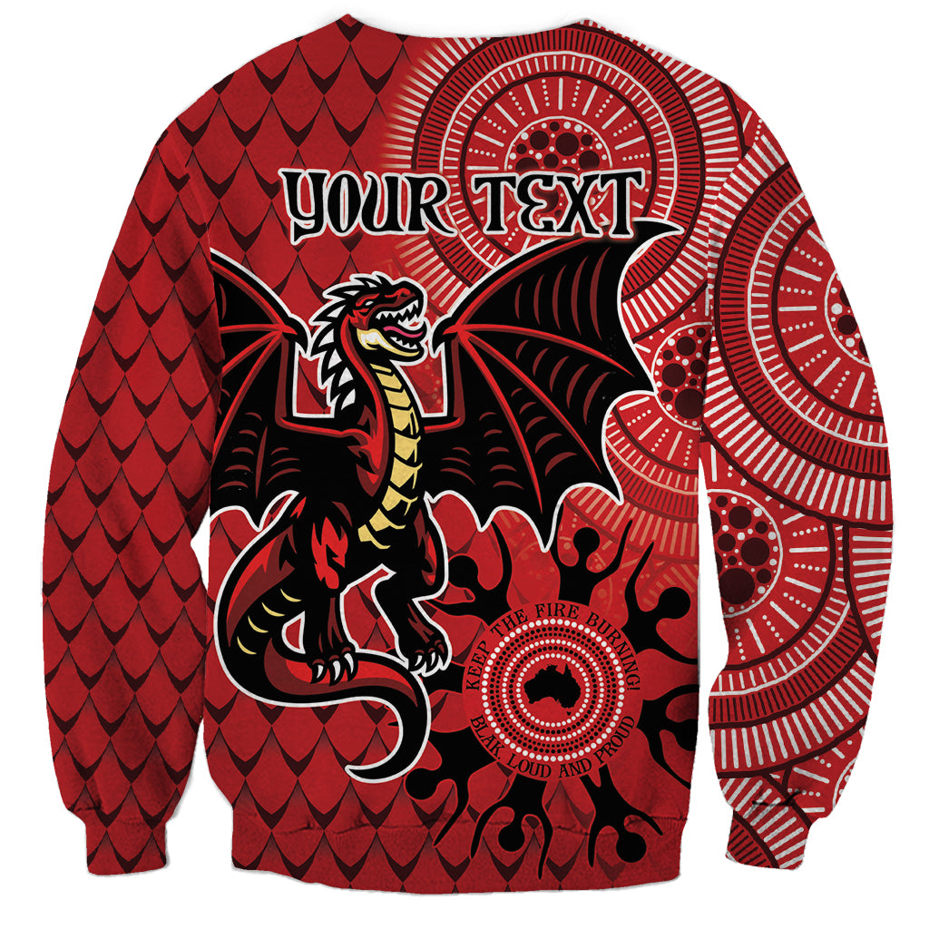 Personalised Dragons NAIDOC Week 2024 Sweatshirt Aboriginal Fire Burning Sparks