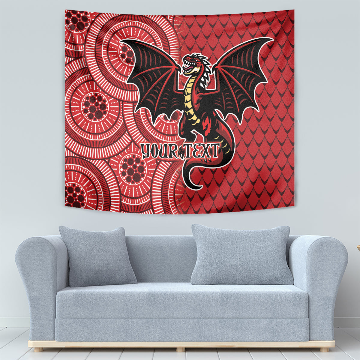 Personalised Dragons NAIDOC Week 2024 Tapestry Aboriginal Fire Burning Sparks