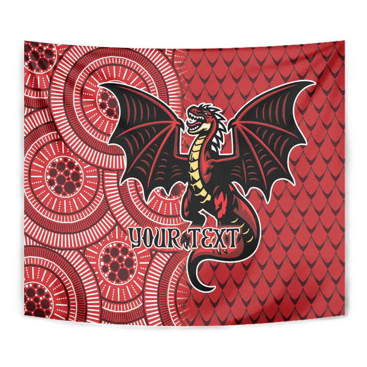 Personalised Dragons NAIDOC Week 2024 Tapestry Aboriginal Fire Burning Sparks