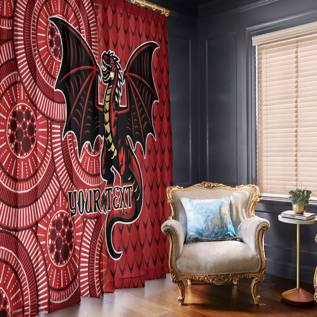 Personalised Dragons NAIDOC Week 2024 Window Curtain Aboriginal Fire Burning Sparks