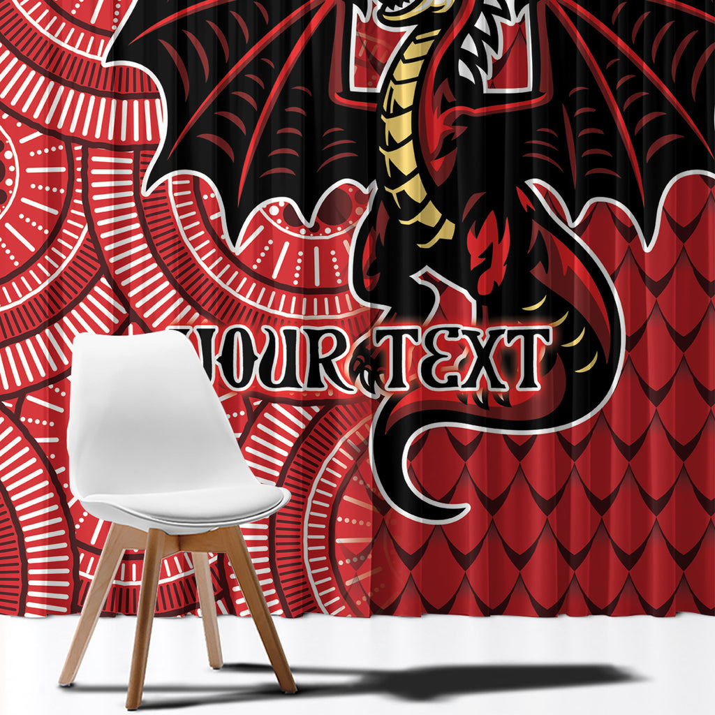 Personalised Dragons NAIDOC Week 2024 Window Curtain Aboriginal Fire Burning Sparks