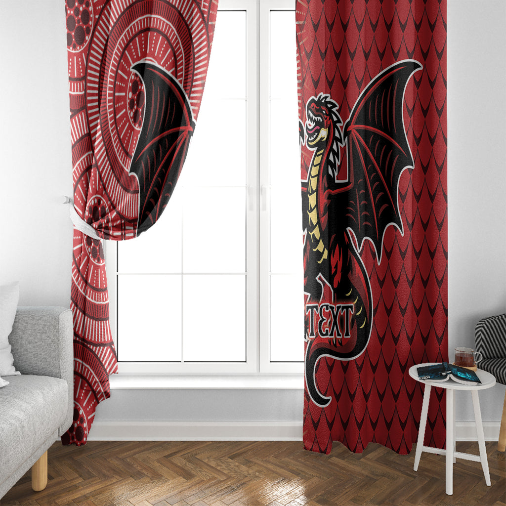 Personalised Dragons NAIDOC Week 2024 Window Curtain Aboriginal Fire Burning Sparks