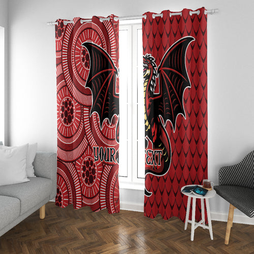 Personalised Dragons NAIDOC Week 2024 Window Curtain Aboriginal Fire Burning Sparks