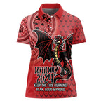 Personalised Dragons NAIDOC Week 2024 Women Polo Shirt Aboriginal Fire Burning Sparks