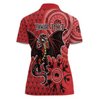 Personalised Dragons NAIDOC Week 2024 Women Polo Shirt Aboriginal Fire Burning Sparks