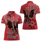 Personalised Dragons NAIDOC Week 2024 Women Polo Shirt Aboriginal Fire Burning Sparks