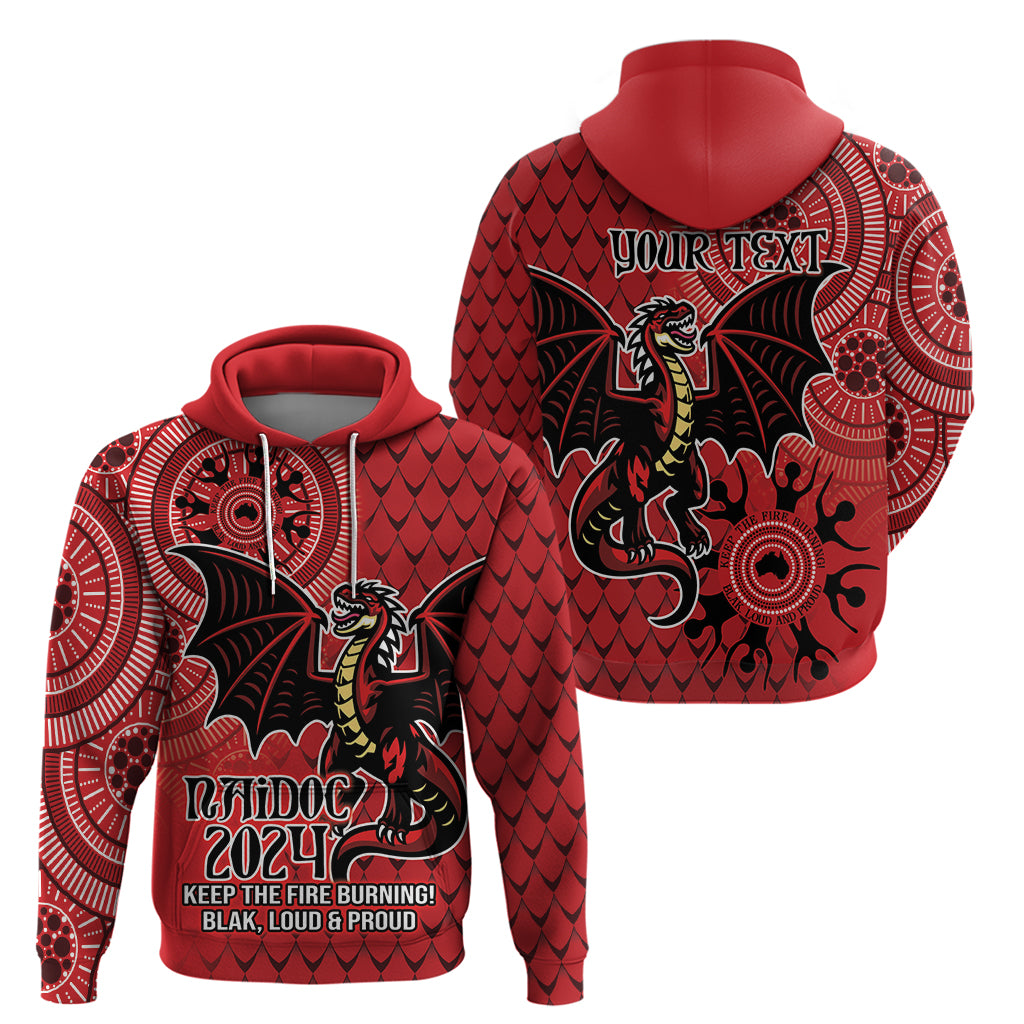 Personalised Dragons NAIDOC Week 2024 Zip Hoodie Aboriginal Fire Burning Sparks