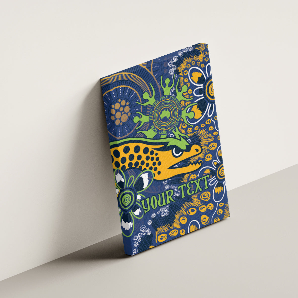 Personalised Eels NAIDOC Week 2024 Canvas Wall Art Aboriginal Fire Burning Sparks