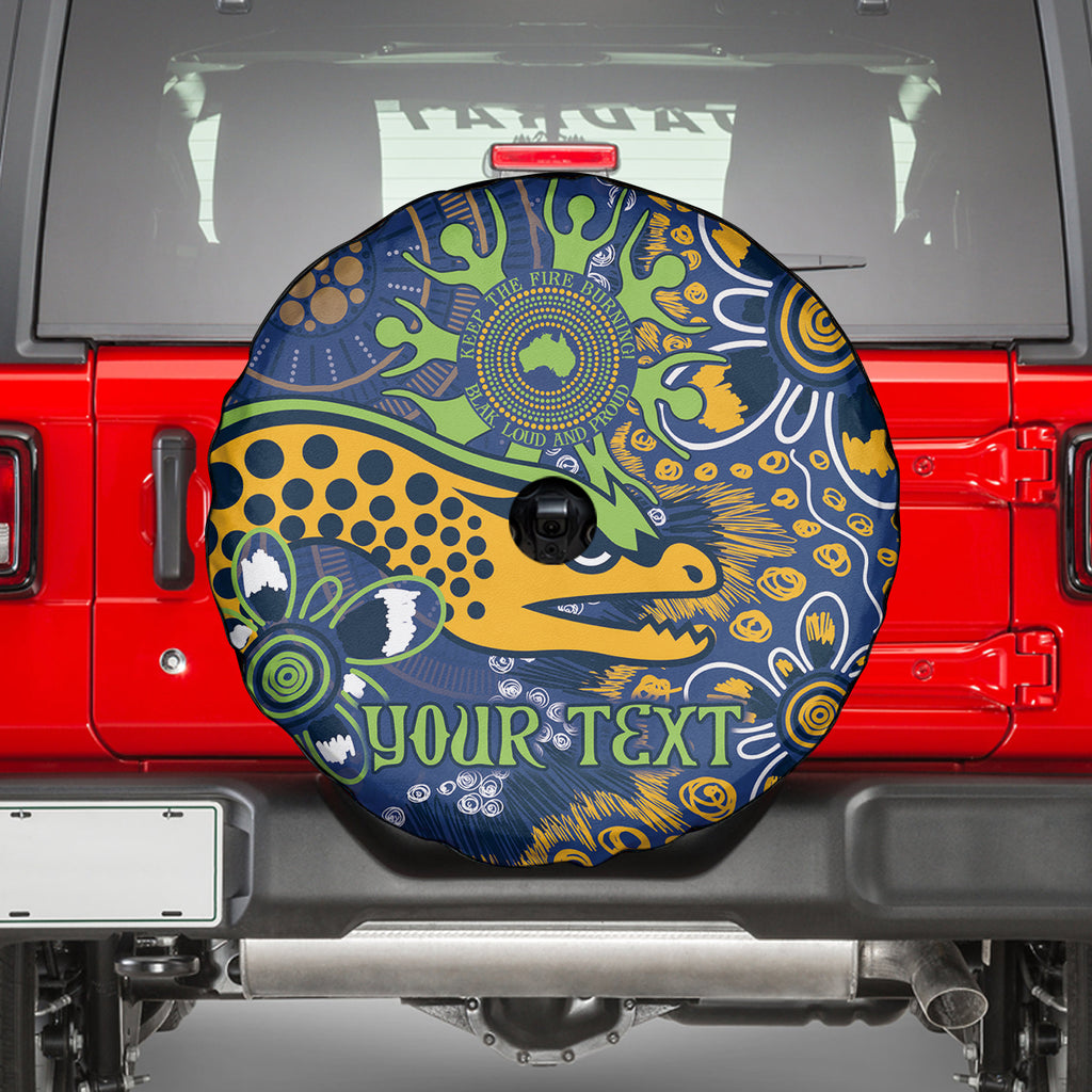 Personalised Eels NAIDOC Week 2024 Spare Tire Cover Aboriginal Fire Burning Sparks
