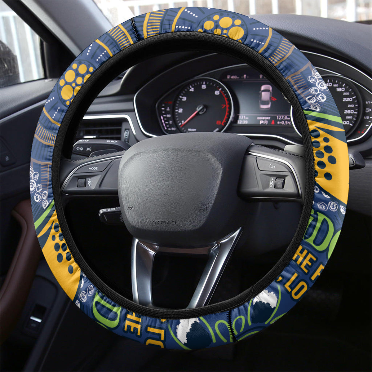 Eels NAIDOC Week 2024 Steering Wheel Cover Aboriginal Fire Burning Sparks