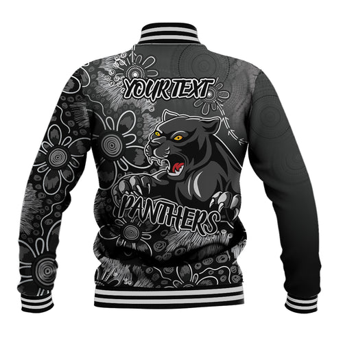 Personalised Panthers NAIDOC Week 2024 Baseball Jacket Aboriginal Fire Burning Sparks