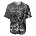 Personalised Panthers NAIDOC Week 2024 Baseball Jersey Aboriginal Fire Burning Sparks
