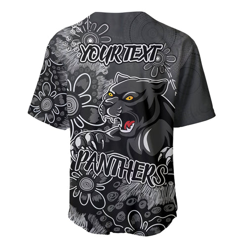 Personalised Panthers NAIDOC Week 2024 Baseball Jersey Aboriginal Fire Burning Sparks