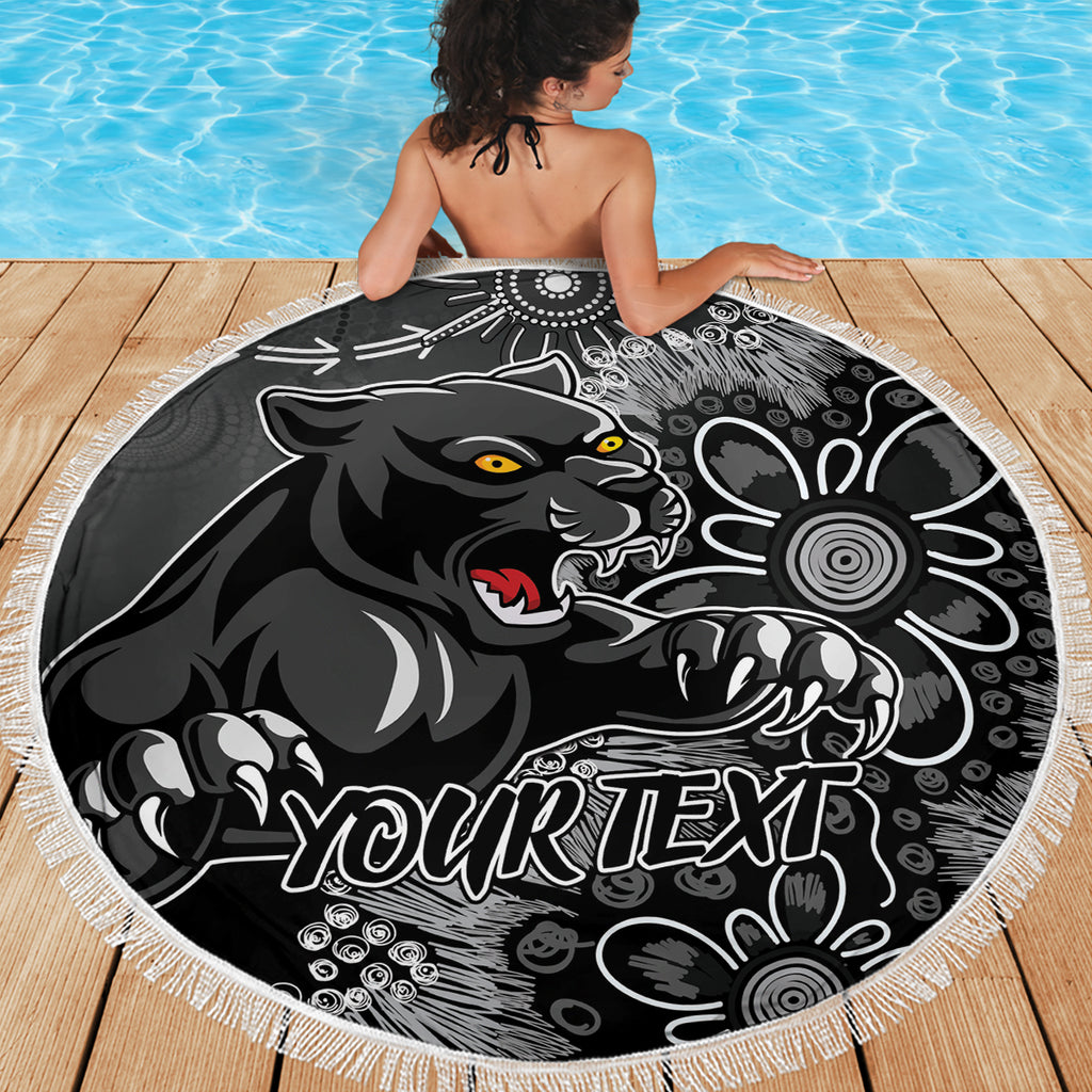 Personalised Panthers NAIDOC Week 2024 Beach Blanket Aboriginal Fire Burning Sparks