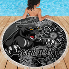 Personalised Panthers NAIDOC Week 2024 Beach Blanket Aboriginal Fire Burning Sparks