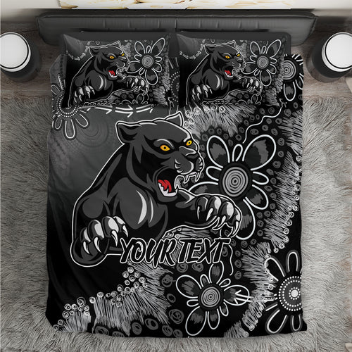 Personalised Panthers NAIDOC Week 2024 Bedding Set Aboriginal Fire Burning Sparks