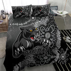 Personalised Panthers NAIDOC Week 2024 Bedding Set Aboriginal Fire Burning Sparks