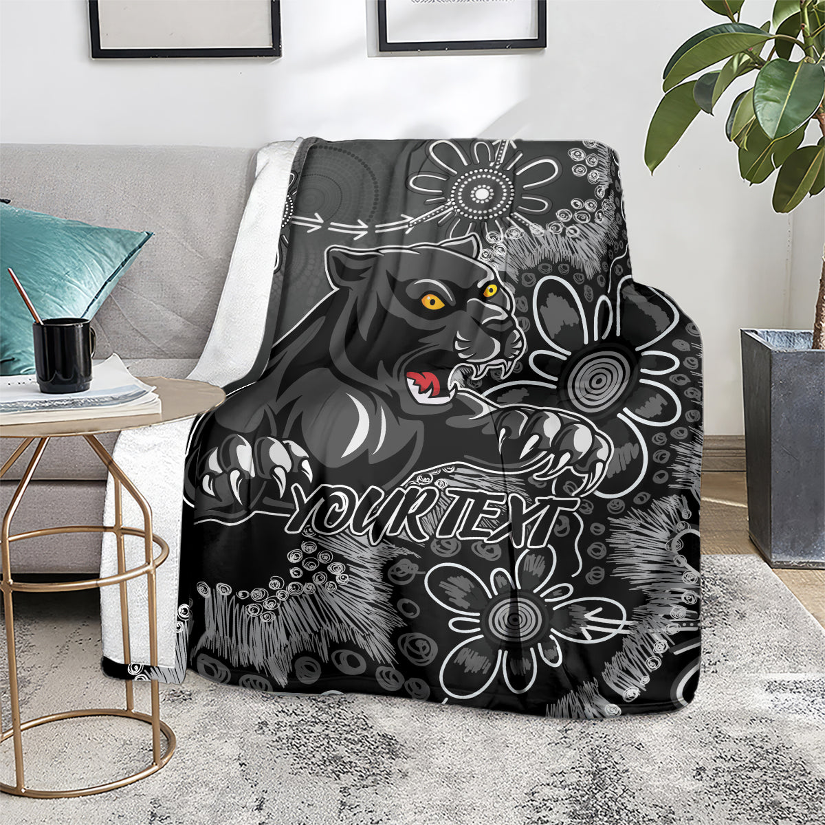 Personalised Panthers NAIDOC Week 2024 Blanket Aboriginal Fire Burning Sparks
