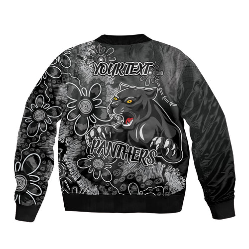 Personalised Panthers NAIDOC Week 2024 Bomber Jacket Aboriginal Fire Burning Sparks