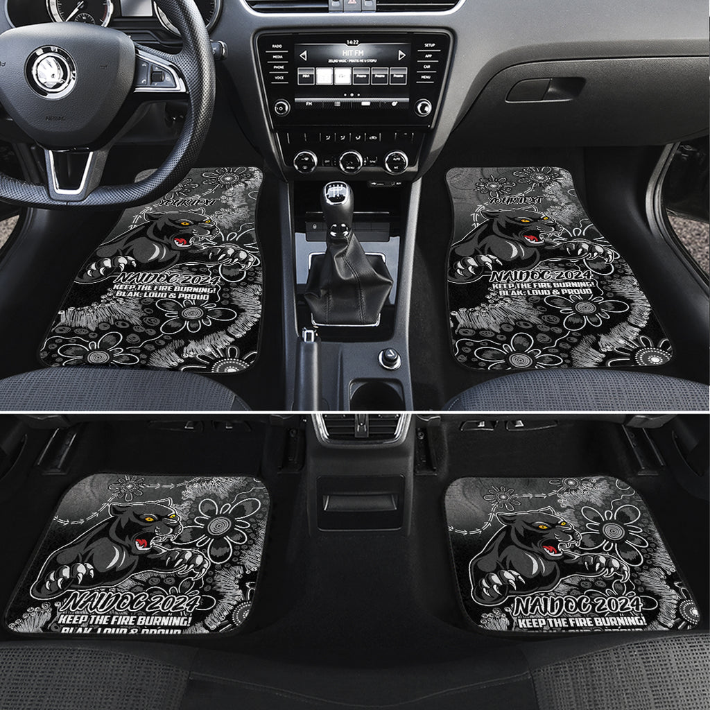 Personalised Panthers NAIDOC Week 2024 Car Mats Aboriginal Fire Burning Sparks