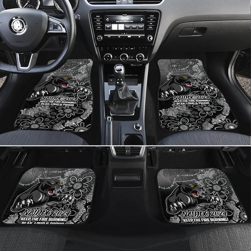 Personalised Panthers NAIDOC Week 2024 Car Mats Aboriginal Fire Burning Sparks