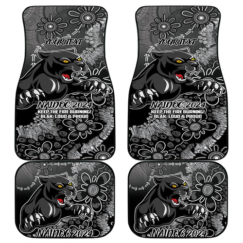 Personalised Panthers NAIDOC Week 2024 Car Mats Aboriginal Fire Burning Sparks