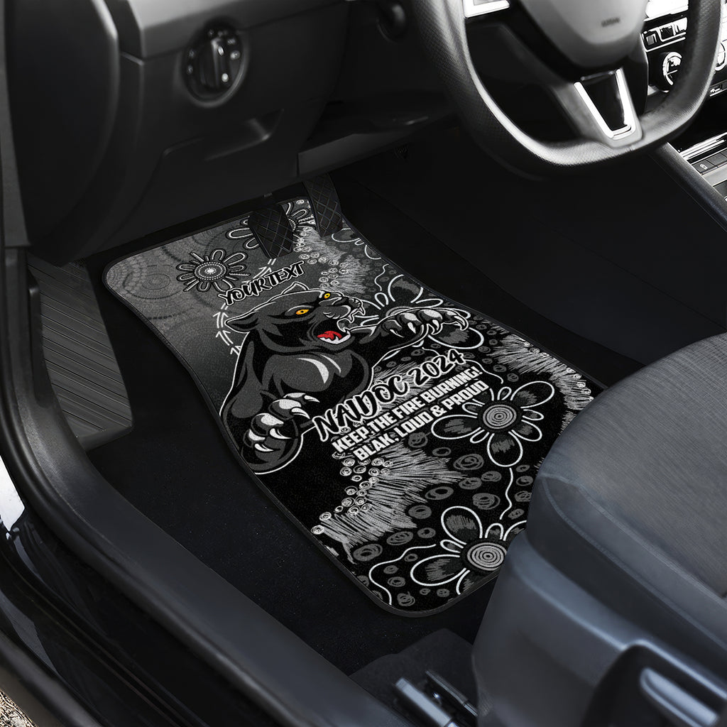 Personalised Panthers NAIDOC Week 2024 Car Mats Aboriginal Fire Burning Sparks