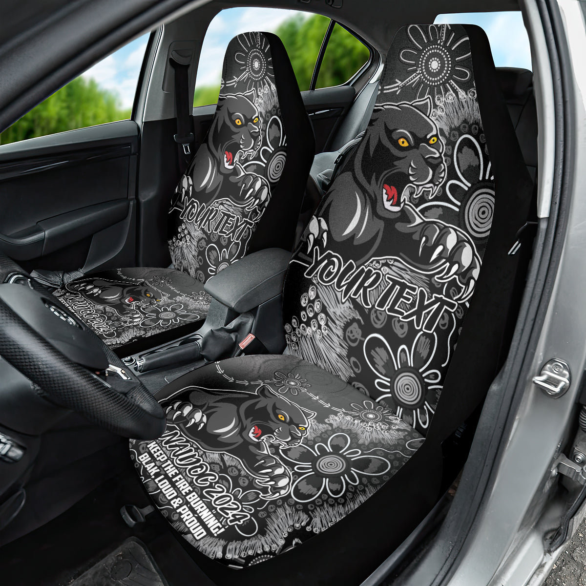 Personalised Panthers NAIDOC Week 2024 Car Seat Cover Aboriginal Fire Burning Sparks