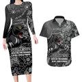 Personalised Panthers NAIDOC Week 2024 Couples Matching Long Sleeve Bodycon Dress and Hawaiian Shirt Aboriginal Fire Burning Sparks